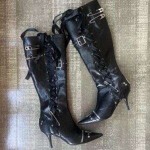 JYOSEI Tall Black Leather Boots (Knee High)